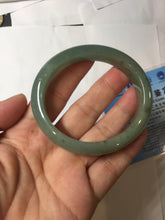 Load image into Gallery viewer, 51.5mm Certified Type A 100% Natural Oily Dark Green Gray Black(油青) Oval Jadeite Jade Bangle PE101-7127