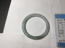 Load image into Gallery viewer, 54.4mm certified 100% natural Type A light green white purple round cut jadeite jade bangle AA121-4903