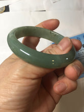 Load image into Gallery viewer, 51.5mm Certified Type A 100% Natural Oily Dark Green Gray Black(油青) Oval Jadeite Jade Bangle PE101-7127