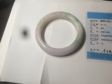 Load image into Gallery viewer, 59.5mm Certificated Type A 100% Natural white/sunny green/purple jadeite jade bangle H114-9141