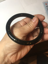 Load image into Gallery viewer, 58.5mm 100% Natural dark green/black meteorite Stellar Night sky round cut nephrite bangle HF105-8794