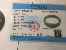 Load image into Gallery viewer, 51.5mm Certified Type A 100% Natural Oily Dark Green Gray Black(油青) Oval Jadeite Jade Bangle PE101-7127