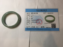 Load image into Gallery viewer, 51.5mm Certified Type A 100% Natural Oily Dark Green Gray Black(油青) Oval Jadeite Jade Bangle PE101-7127