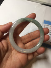 Load image into Gallery viewer, 54.4mm certified 100% natural Type A light green white purple round cut jadeite jade bangle AA121-4903