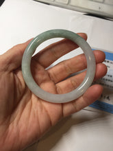 Load image into Gallery viewer, 54.4mm certified 100% natural Type A light green white purple round cut jadeite jade bangle AA121-4903