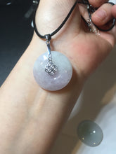 Load image into Gallery viewer, 23-26mm Type A 100% Natural light purple green yellow white Jadeite Jade Safety Guardian Button donuts Pendant group BP65