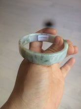 Load image into Gallery viewer, 52.5mm Certified type A 100% Natural sunny green/purple/white square Jadeite Jade bangle AX44-4717
