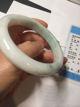 Load image into Gallery viewer, 60mm Certified Type A 100% Natural sunny green white Jadeite bangle PA263-3841