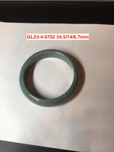Load image into Gallery viewer, 54.5mm Certified Type A 100% Natural deep sea green/blue/gray/black Guatemala Jadeite bangle GL33-4-5752