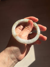 Load image into Gallery viewer, 54.5mm Certified type A 100% Natural light green brown with floating Osmanthus flowers Jadeite bangle PB247-(2795)