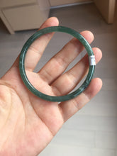 Load image into Gallery viewer, 59.5mm Certified Type A 100% Natural dark green/blue/gray/black Guatemala Jadeite bangle PJ97-3444
