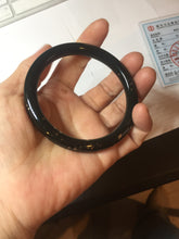 Load image into Gallery viewer, 58.5mm 100% Natural dark green/black meteorite Stellar Night sky round cut nephrite bangle HF105-8794