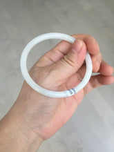 Load image into Gallery viewer, 56mm 100% natural Type A light green white slim round cut jadeite jade bangle AD107-8108