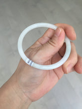 Load image into Gallery viewer, 56mm 100% natural Type A light green white slim round cut jadeite jade bangle AD107-8108