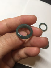 Load image into Gallery viewer, 14.5mm 3 1/2 100% natural type A icy watery green/blue Guatemala jadeite jade band ring BP67