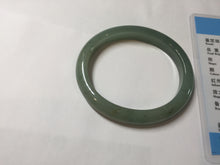 Load image into Gallery viewer, 49mm Certified Type A 100% Natural Oily Dark Green Gray Black(油青) Oval Jadeite Jade Bangle PE102-7125
