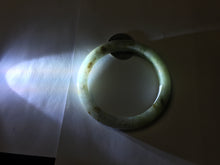 Load image into Gallery viewer, 54.5mm Certified type A 100% Natural light green brown with floating Osmanthus flowers Jadeite bangle PB247-(2795)