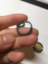 Load image into Gallery viewer, 14.5mm 3 1/2 100% natural type A icy watery green/blue Guatemala jadeite jade band ring BP67