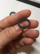Load image into Gallery viewer, 14.5mm 3 1/2 100% natural type A icy watery green/blue Guatemala jadeite jade band ring BP67