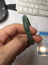 Load image into Gallery viewer, 49mm Certified Type A 100% Natural Oily Dark Green Gray Black(油青) Oval Jadeite Jade Bangle PE102-7125