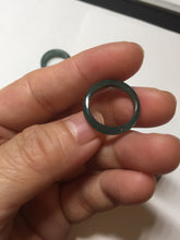 Load image into Gallery viewer, 14.5mm 3 1/2 100% natural type A icy watery green/blue Guatemala jadeite jade band ring BP67