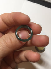 Load image into Gallery viewer, 14.5mm 3 1/2 100% natural type A icy watery green/blue Guatemala jadeite jade band ring BP67
