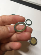 Load image into Gallery viewer, 14.5mm 3 1/2 100% natural type A icy watery green/blue Guatemala jadeite jade band ring BP67
