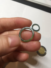 Load image into Gallery viewer, 14.5mm 3 1/2 100% natural type A icy watery green/blue Guatemala jadeite jade band ring BP67