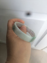 Load image into Gallery viewer, 52.5mm Certified type A 100% Natural sunny green/purple/white square Jadeite Jade bangle AX44-4717