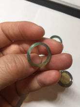 Load image into Gallery viewer, 14.5mm 3 1/2 100% natural type A icy watery green/blue Guatemala jadeite jade band ring BP67