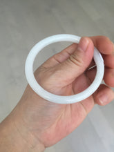 Load image into Gallery viewer, 55.6mm 100% natural Type A icy watery light green white slim round cut jadeite jade bangle AD113-8104