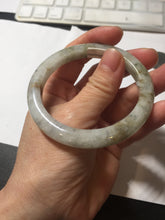 Load image into Gallery viewer, 54.5mm Certified type A 100% Natural light green brown with floating Osmanthus flowers Jadeite bangle PB247-(2795)