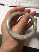 Load image into Gallery viewer, 54.5mm Certified type A 100% Natural light green brown with floating Osmanthus flowers Jadeite bangle PB247-(2795)