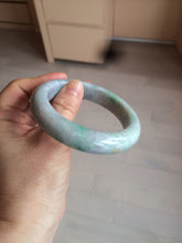 Load image into Gallery viewer, 58.3mm Certified 100% natural Type A sunny green/purple/yellow(Fu Lu Shou) chubby jadeite jade bangle AK55-1188