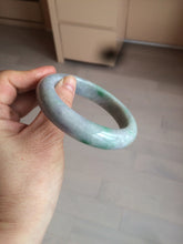 Load image into Gallery viewer, 58.3mm Certified 100% natural Type A sunny green/purple/yellow(Fu Lu Shou) chubby jadeite jade bangle AK55-1188