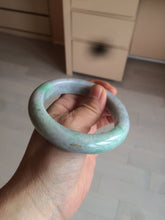 Load image into Gallery viewer, 58.3mm Certified 100% natural Type A sunny green/purple/yellow(Fu Lu Shou) chubby jadeite jade bangle AK55-1188