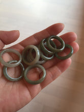 Load image into Gallery viewer, Size 2-9 1/2 100% natural type A dark green jadeite jade band ring BL24 add-on items