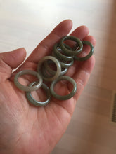 Load image into Gallery viewer, Size 2-9 1/2 100% natural type A dark green jadeite jade band ring BL24 add-on items