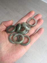 Load image into Gallery viewer, Size 2-9 1/2 100% natural type A dark green jadeite jade band ring BL24 add-on items