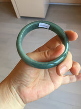 Load image into Gallery viewer, 57.5mm Certified Type A 100% Natural deep sea green/blue/gray/black Guatemala Jadeite bangle AY82-5765