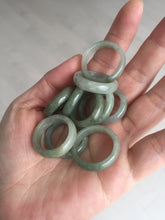 Load image into Gallery viewer, Size 2-9 1/2 100% natural type A dark green jadeite jade band ring BL24 add-on items