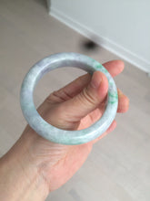 Load image into Gallery viewer, 58.3mm Certified 100% natural Type A sunny green/purple/yellow(Fu Lu Shou) chubby jadeite jade bangle AK55-1188