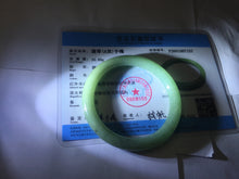 Load image into Gallery viewer, 54.5mm Certified Type A 100% Natural Oily Dark Green Gray Black(油青) round cut Jadeite Jade Bangle PE103-7157