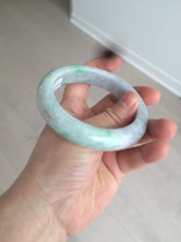 Load image into Gallery viewer, 58.3mm Certified 100% natural Type A sunny green/purple/yellow(Fu Lu Shou) chubby jadeite jade bangle AK55-1188