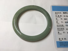 Load image into Gallery viewer, 57.6mm Certified Type A 100% Natural Oily Dark Green Gray Black(油青) Jadeite Jade Bangle PE104-7161