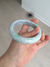 Load image into Gallery viewer, 58.3mm Certified 100% natural Type A sunny green/purple/yellow(Fu Lu Shou) chubby jadeite jade bangle AK55-1188