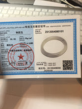 Load image into Gallery viewer, 52.8mm certified 100% Natural icy watery light gray black smoky purple(烟紫) nephrite bangle HN119-0101