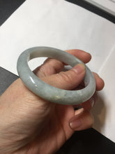 Load image into Gallery viewer, 54mm certified Type A 100% Natural light green white Jadeite Jade bangle BM67-0316