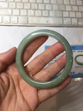 Load image into Gallery viewer, 57.6mm Certified Type A 100% Natural Oily Dark Green Gray Black(油青) Jadeite Jade Bangle PE104-7161