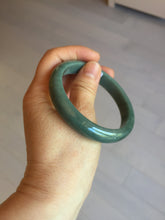 Load image into Gallery viewer, 57.8mm Certified Type A 100% Natural deep sea green/blue/gray/black Guatemala Jadeite bangle GL33-2-5738